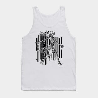 Walking Girl on Bar Code Tank Top